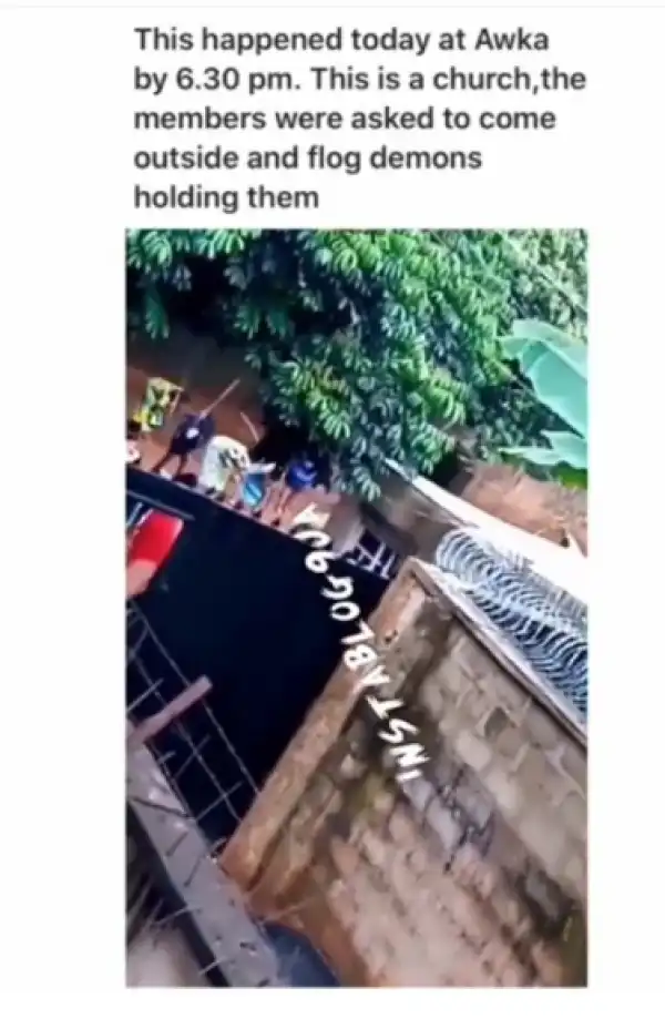 Demons Receiving Serious Flogging From Church Members In Awka (Video)